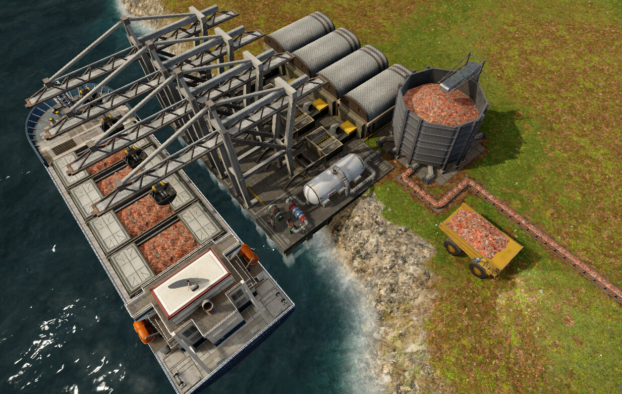 Example of unified pile models and textures.