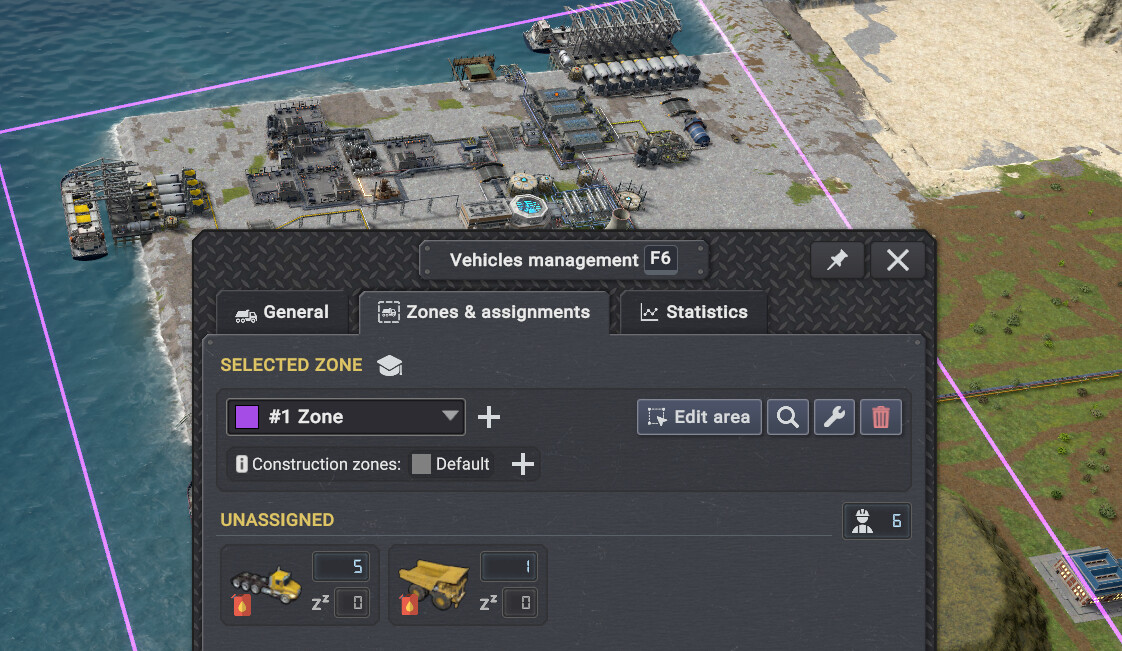 Logistic zones UI