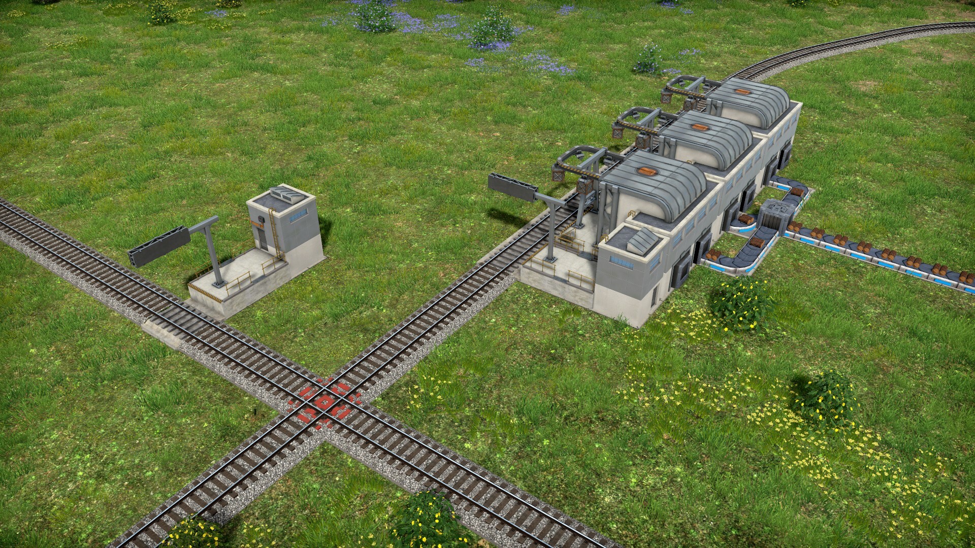 Stand-alone station (on the left) and Station office next to unit modules (on the right). We plan to display a customizable station name on the sign.