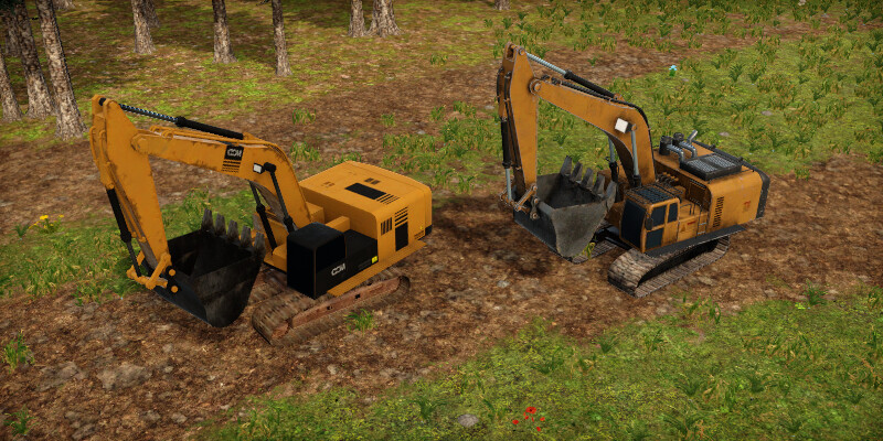 New tier II excavator model compared to the old one. You can hopefully tell which one is which!