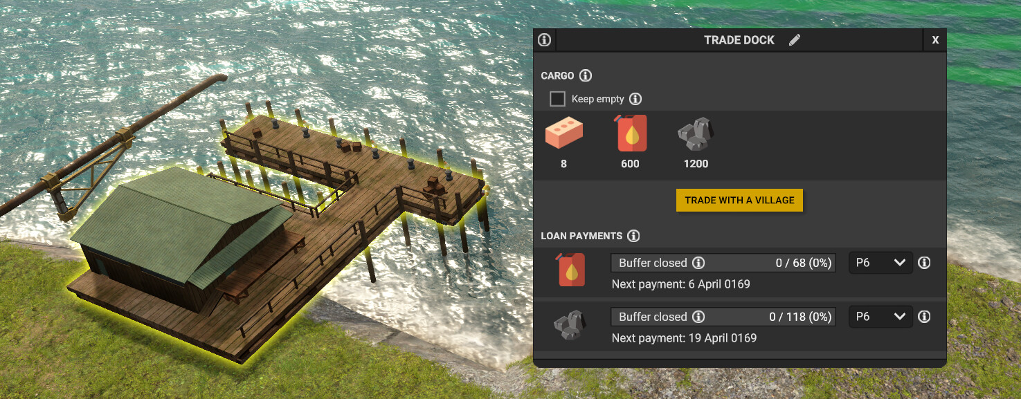 Loan repayments, together with interest rates, are taken automatically from your trade dock.