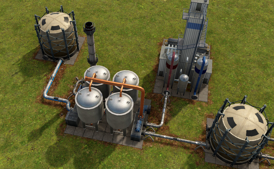 Fermentation tanks converting corn mash into ethanol and CO2