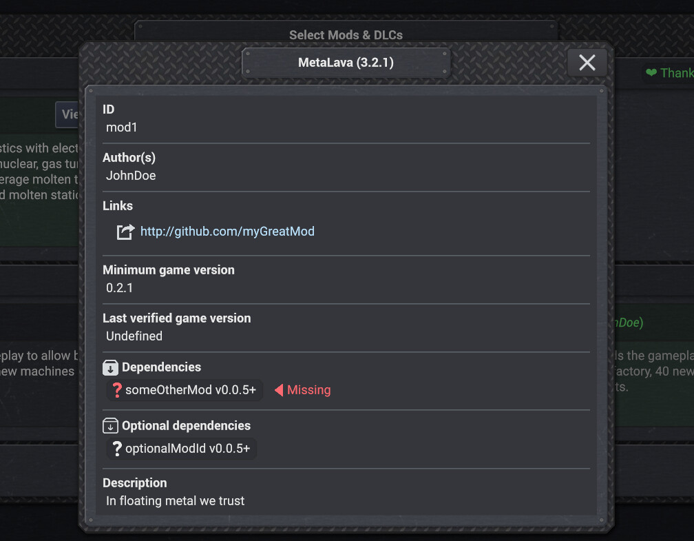Mods can now provide much more information without their DLL files even being loaded.