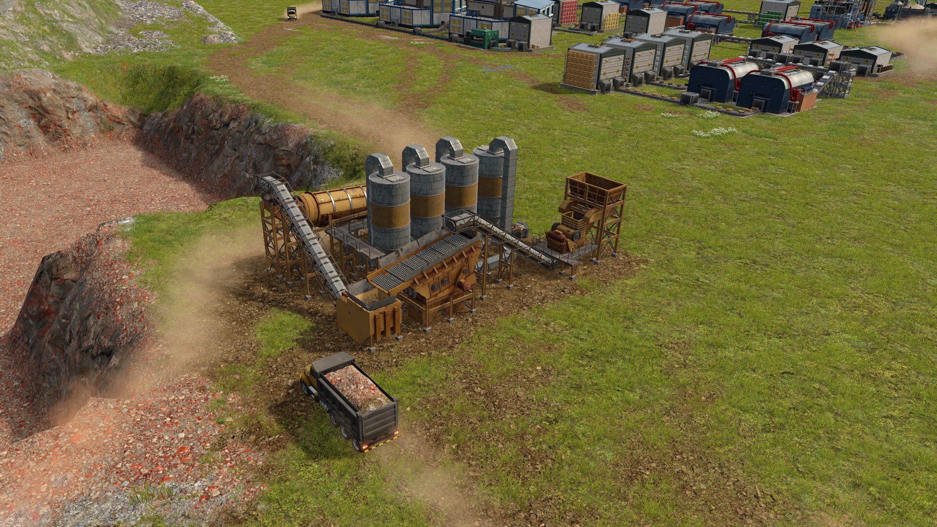 A truck delivering mixed cargo to the new ore sorting plant.