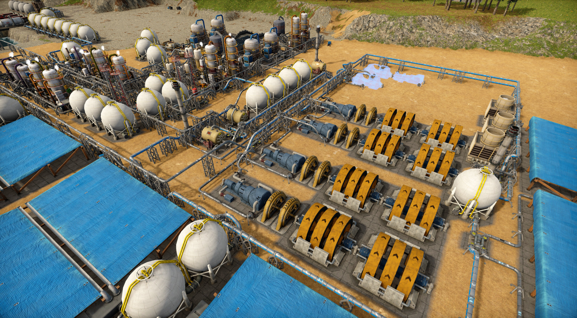 Power production from oil refinery (thanks to the new boiler in Beta). This is super neat setup done by Damien.