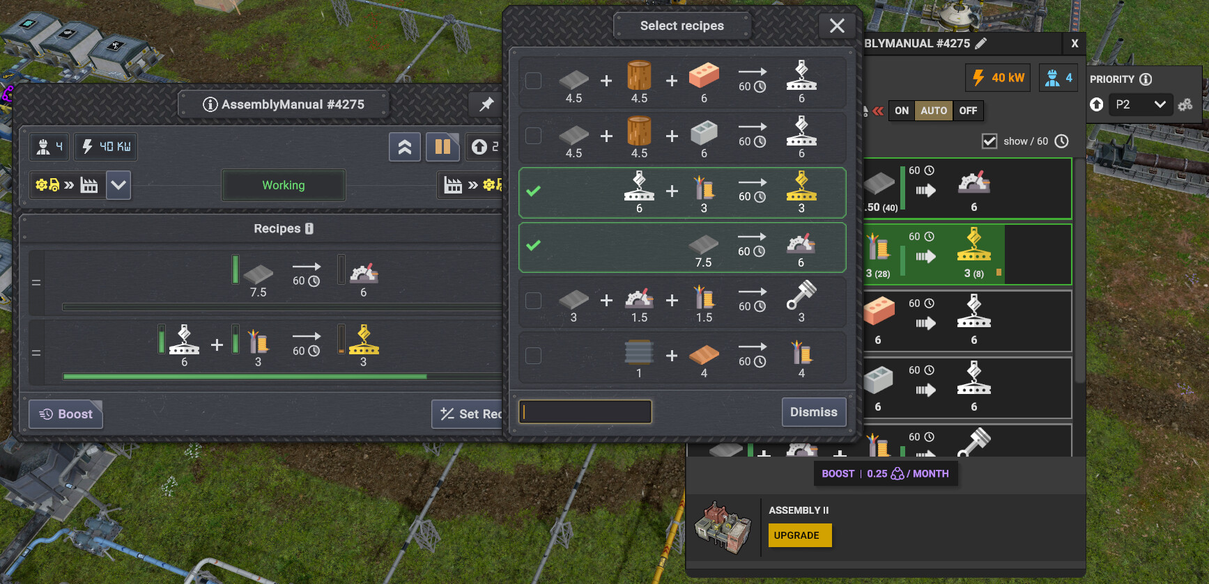 New machine UI with recipe selector picker (left) compared to the old UI (right).
