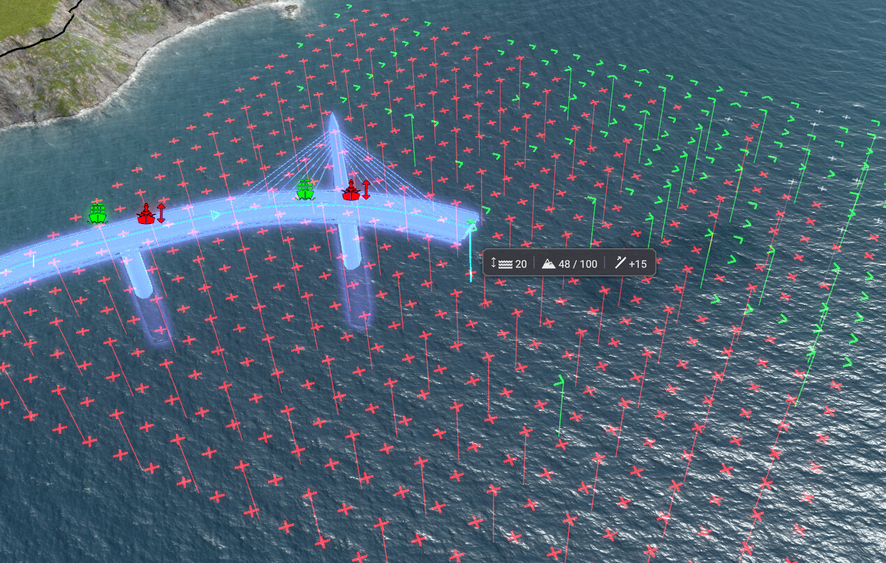 Bridges are easier to build now and height-delta lines help with depth perception.