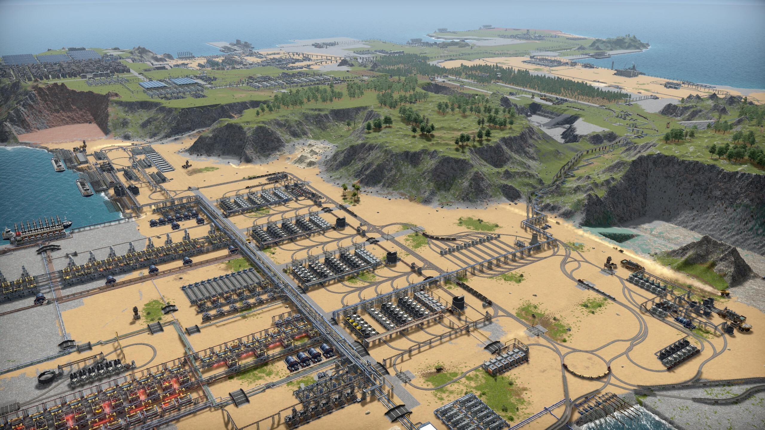 An expansive trains empire on the Beach map by SamuraiJones