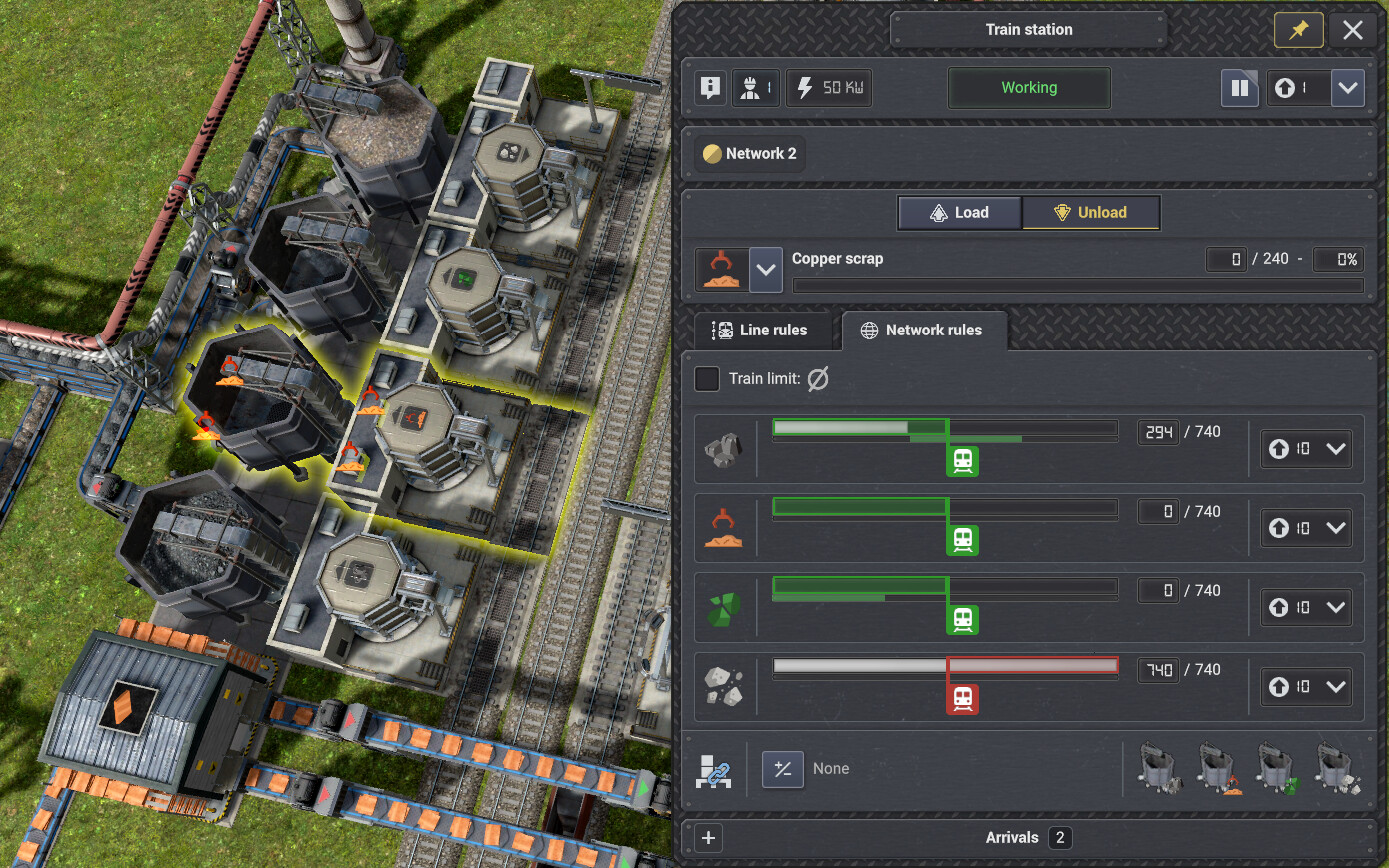 Storages attached directly to the train station modules extending its capacity.
