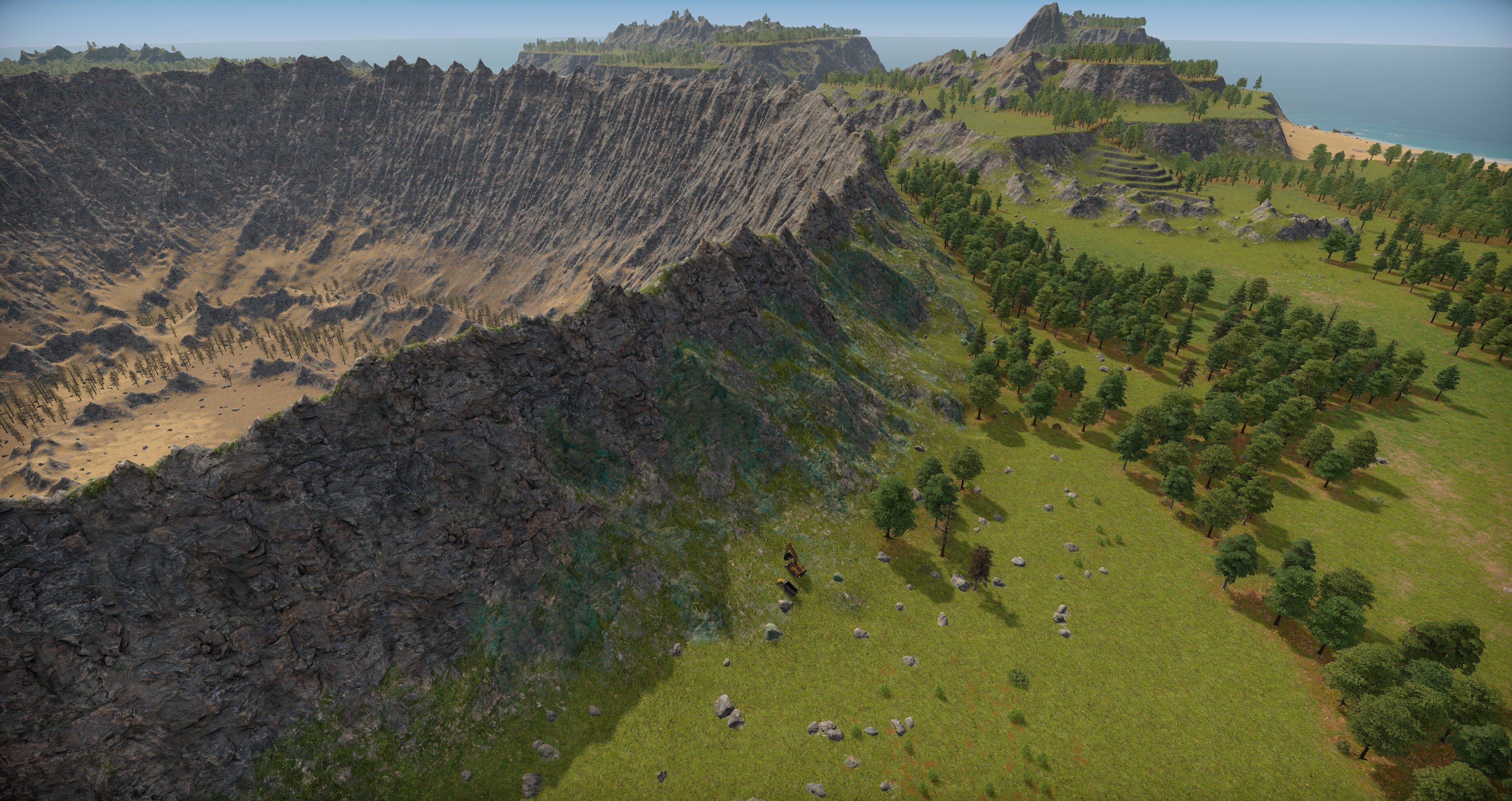 Did you notice the truck and excavator down there?