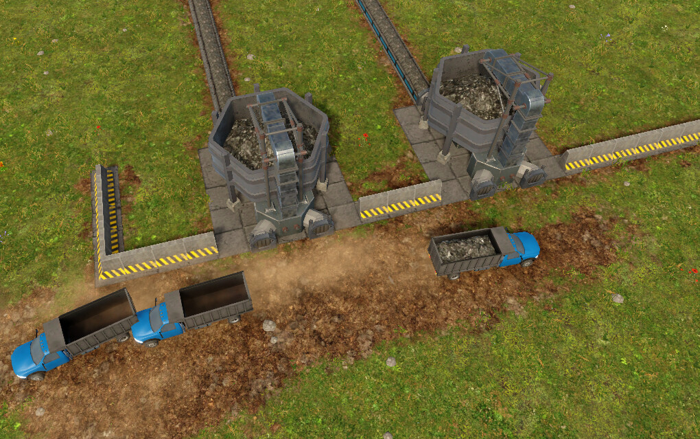 Vehicle barriers blocking access in between storages.