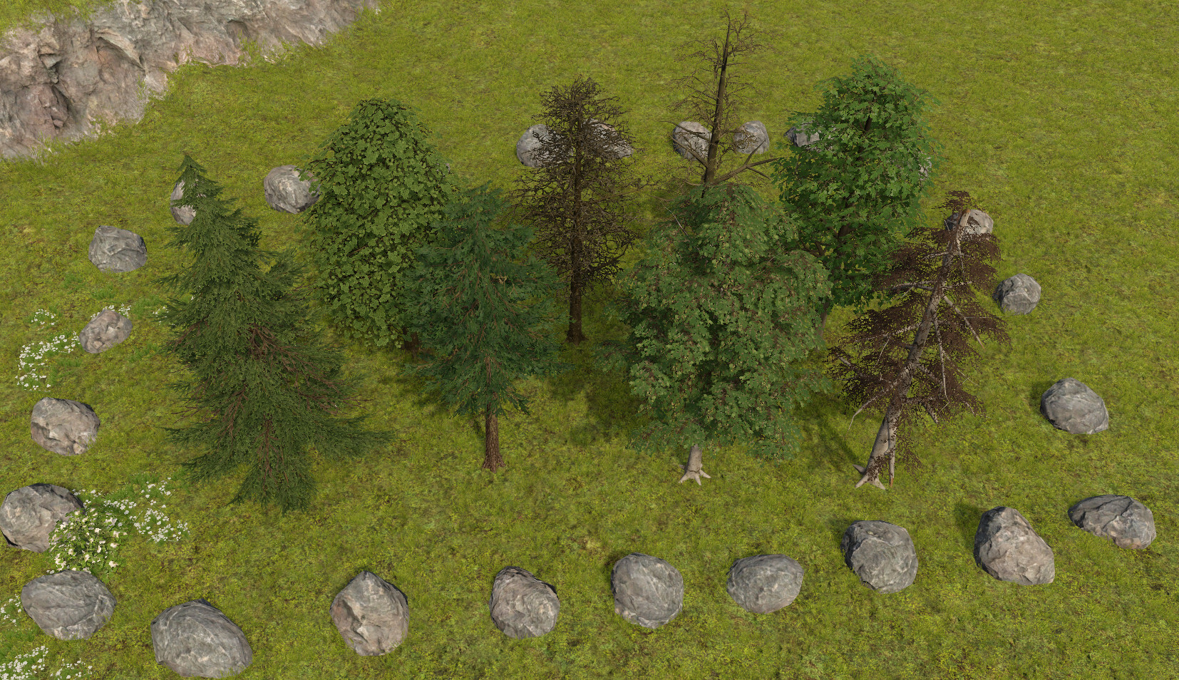 Each tree is harvestable using a tree harvester and features levels of detail (LODs) for optimal performance. You’ll be able to place them in the new map editor.